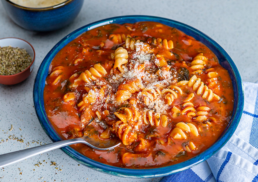 5-Ingredient Italian Tomato-Pasta Soup