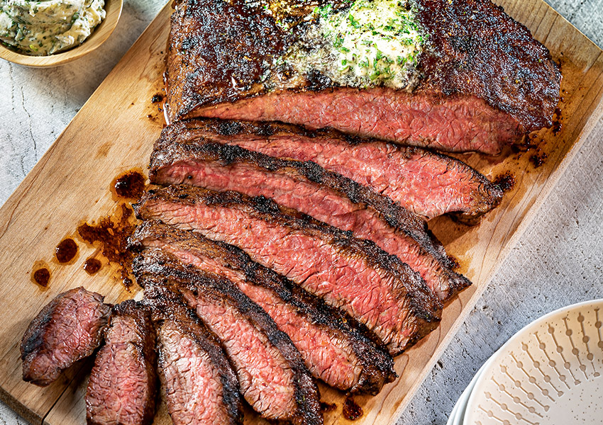Chipotle-Rubbed Skirt Steak with Garlic-Lime Butter